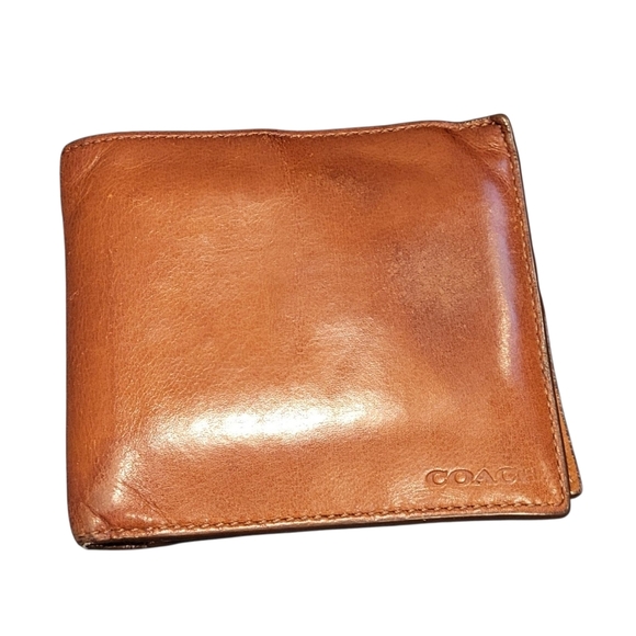 Vintage Coach Brown Leather Men's Bifold Caes Holder Wallet - Picture 1 of 11